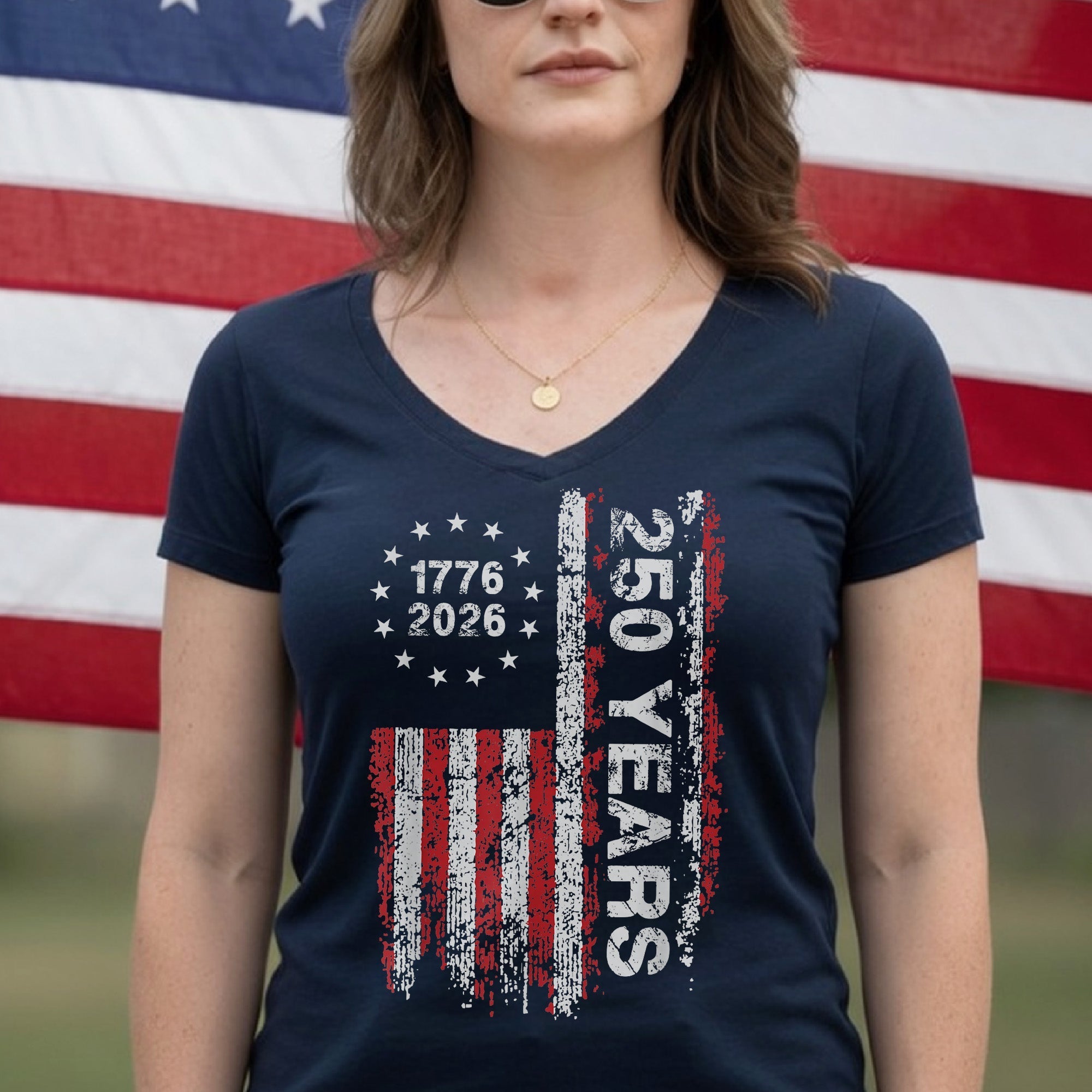 America's 250th Anniversary Patriotic Flag - 1776-2026 Grunge Style Unisex Shirt