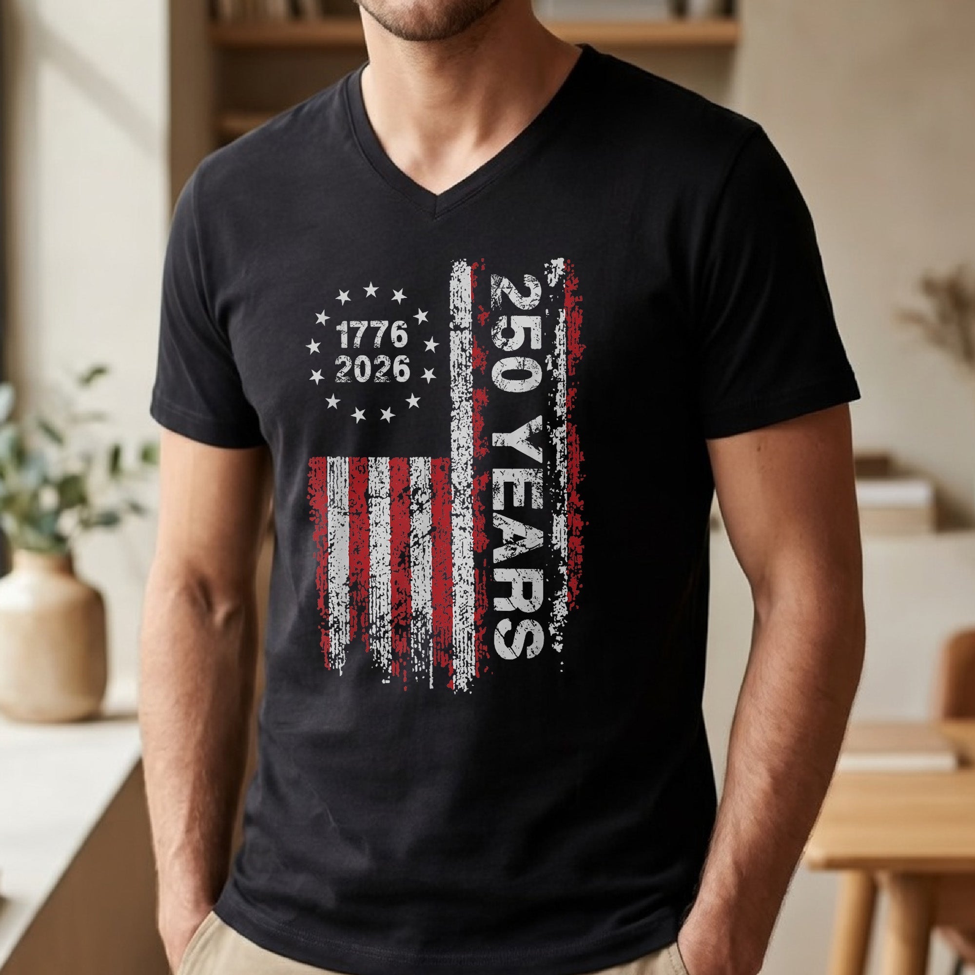 America's 250th Anniversary Patriotic Flag - 1776-2026 Grunge Style Unisex Shirt