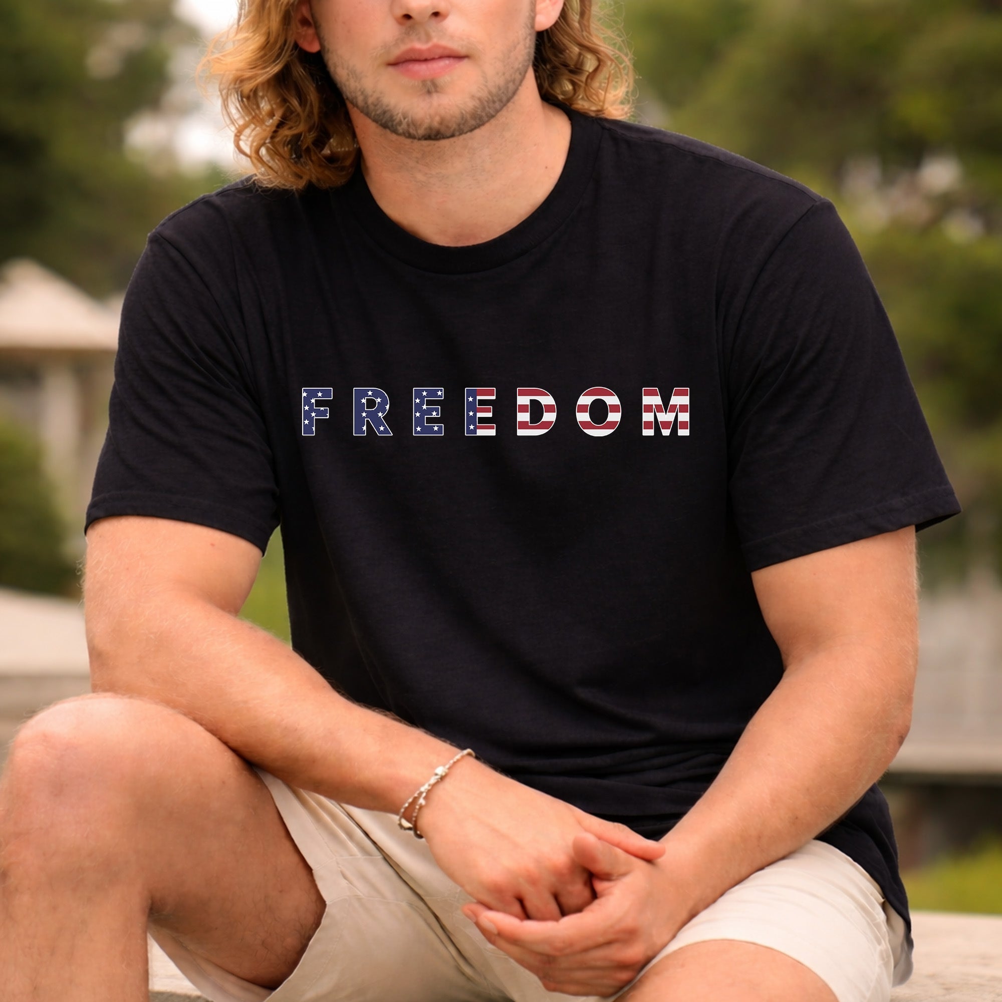[Two Side] American Flag Freedom Shirt – USA 250th Anniversary Eagle Back Design, Unisex Patriotic Tee