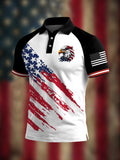 Men's Retro National Flag Print Casual Polo Shirt