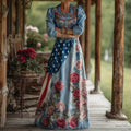 Women's 250th Anniversary Retro Floral Print Dress