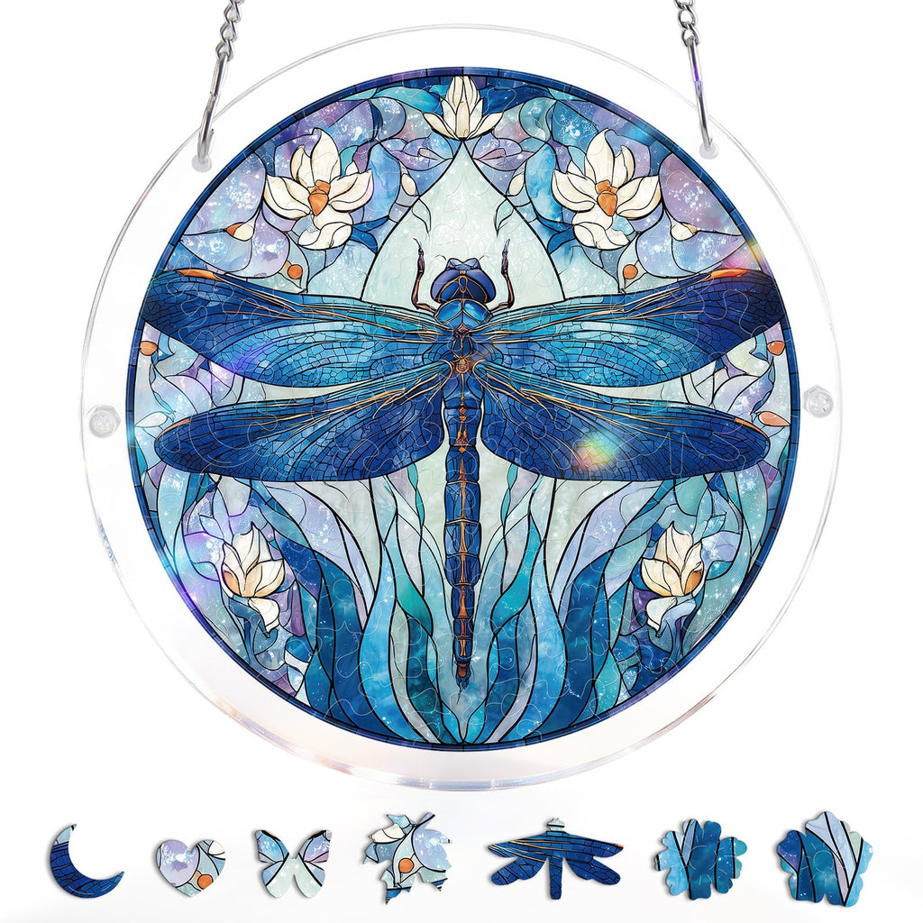 Moonlit Dragonfly Light Suncatcher-Acrylic Window Art