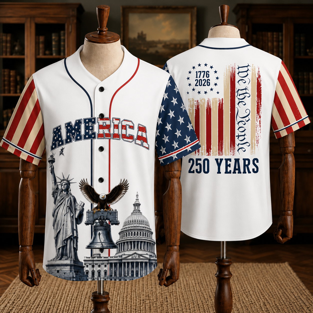 America 250th Anniversary Baseball Jersey Shirt, 1776-2026 Patriotic USA Jersey