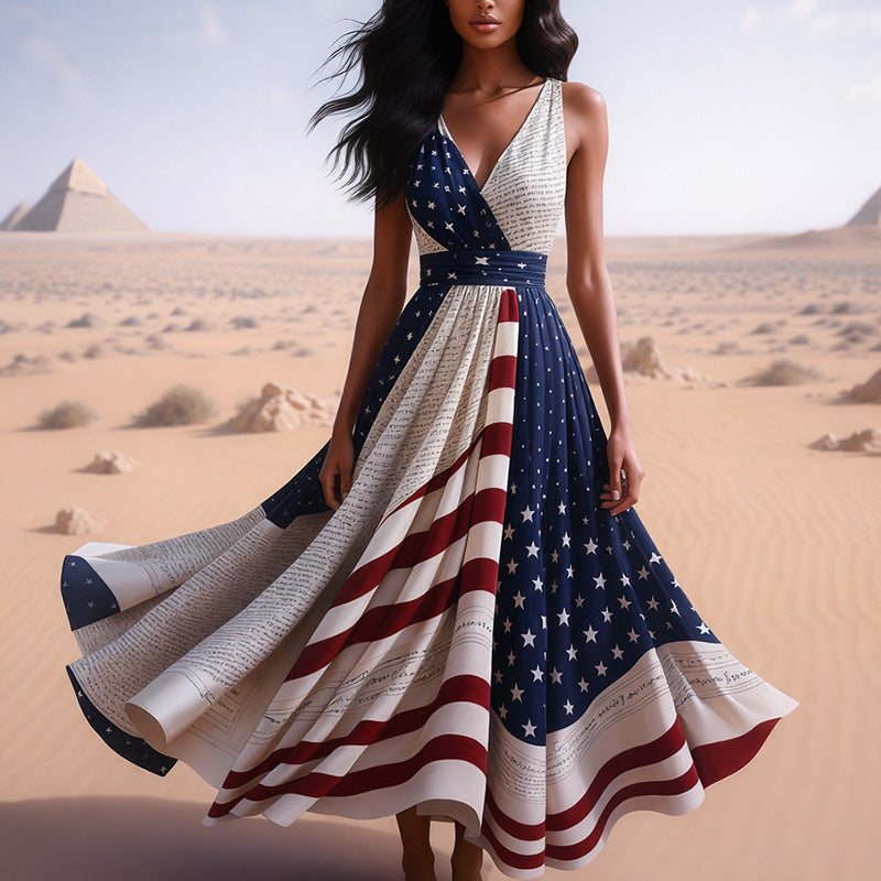 Women's US 250th Anniversary Print Casual Dress