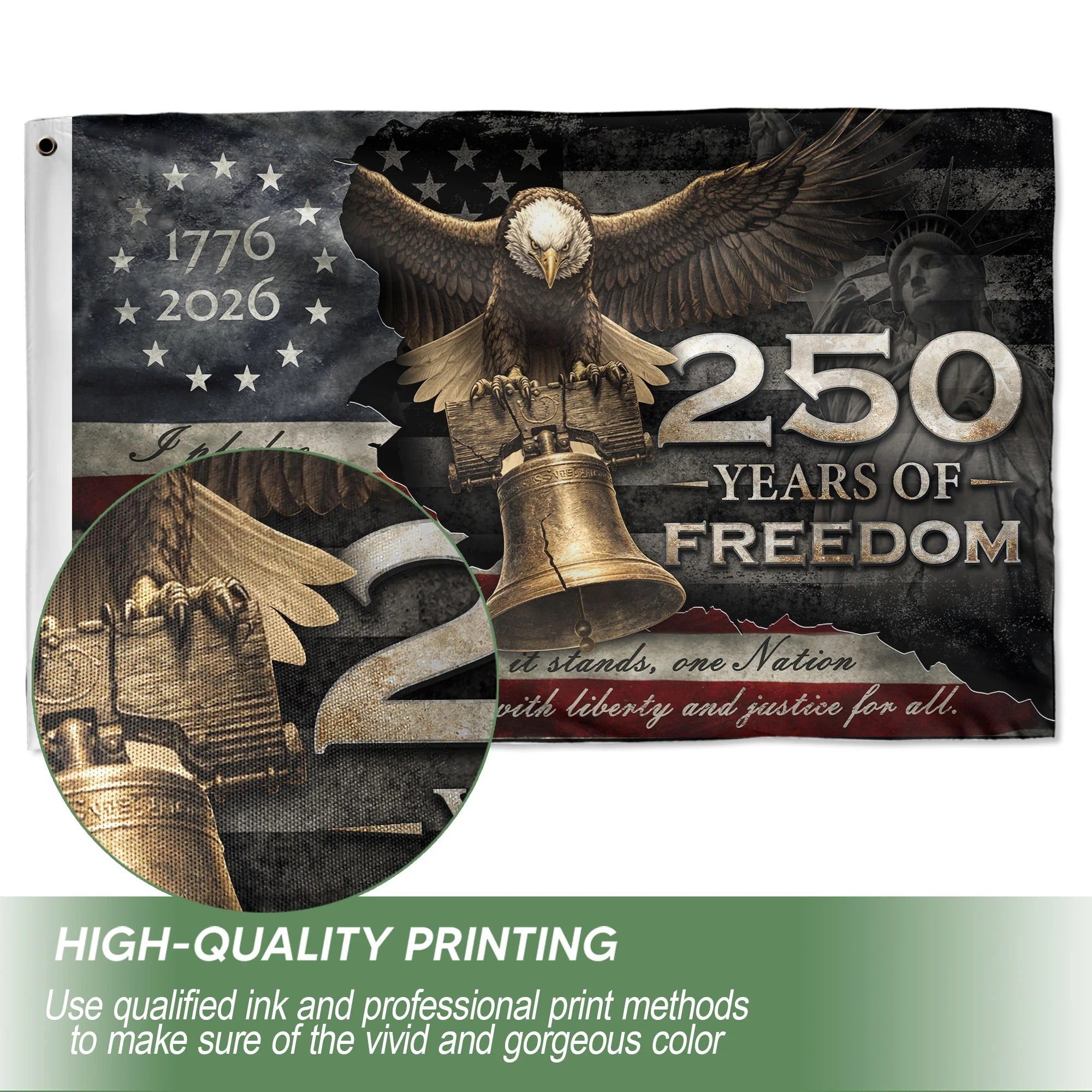 250 Years of Freedom Double-Sided House Flag 1776¨C2026 ¨C Patriotic Ame