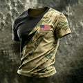 Retro Funny Old Man Camouflage Art Print Men's Casual T-Shirt