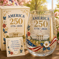 America 250th Anniversary Glass Cup Gift