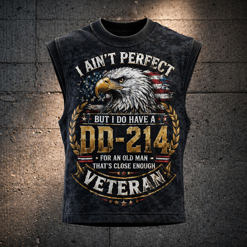 Veteran Eagle Slogan Graphic Sleeveless Tank Top Men