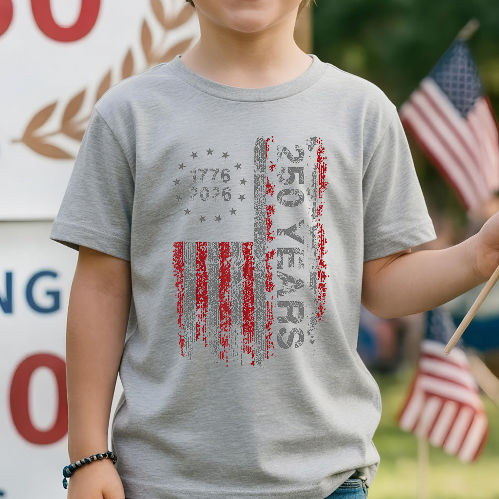 America's 250th Anniversary Patriotic Flag - 1776-2026 Grunge Style Unisex Shirt