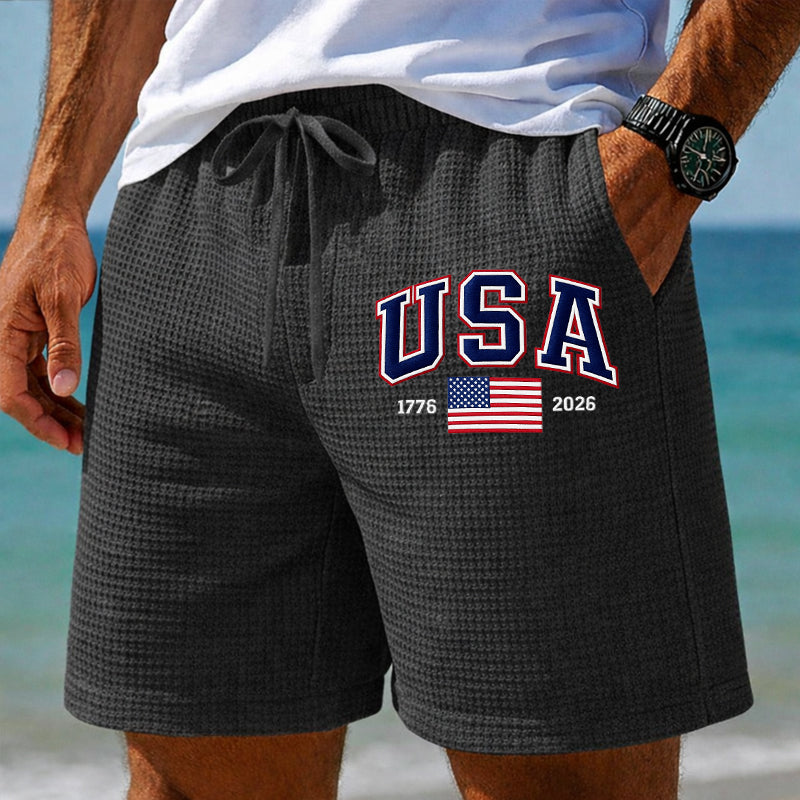 Men's 250th Anniversary  Printed Waffle Shorts