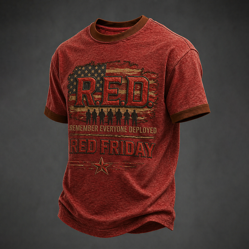Men's "Red Friday" American Retro Commemorative T-Shirt