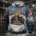 Vintage "Old Fuckers Club" Casual Hoodie