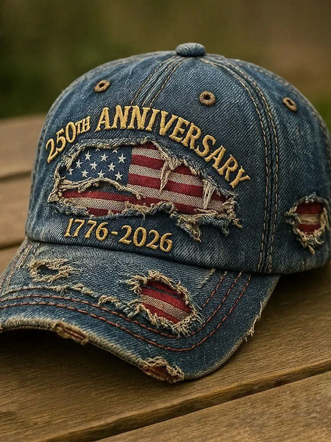 Unisex Retro Independence Day 250Th Anniversary Commemorative Print Casual Baseball Cap