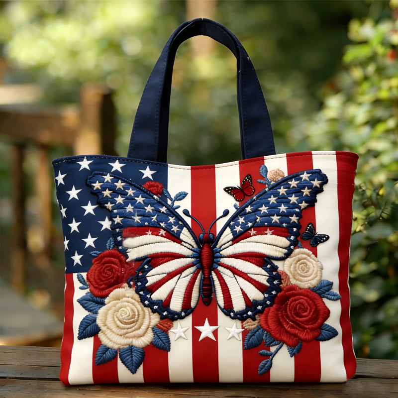 US 250th Anniversary Butterfly Art Casual Tote Bag