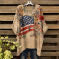 Women's Country Style 250th Anniversary Print Casual Top