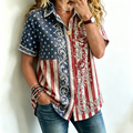 Women's American Founding 250th Anniversary Art Print Short-Sleeved Shirt