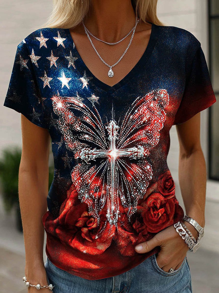 Women's Vintage Faith American Founding 250th Anniversary Short-Sleeved T-Shirt