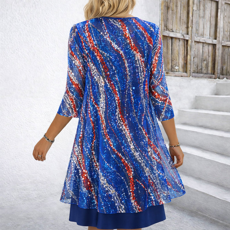 Women's 250th Anniversary Sequin Print Two-Piece Set