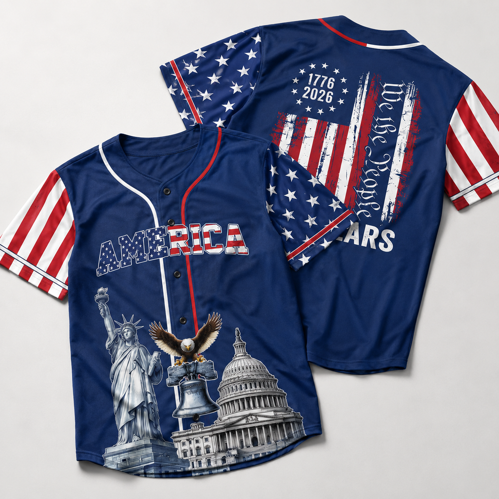 America 250th Anniversary Baseball Jersey Shirt, 1776-2026 Patriotic USA Jersey