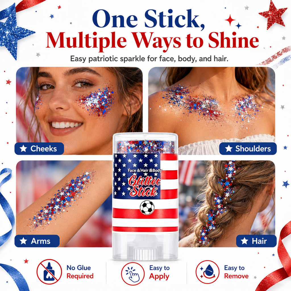 🔥50% OFF 🔥 2026 Independence Day Glitter Stick – Red, White & Blue Sparkle 🎆