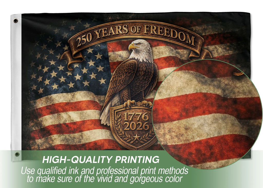 USA 250 Years of Freedom Flag 1776¨C2026 ¨C Patriotic Eagle American Ann