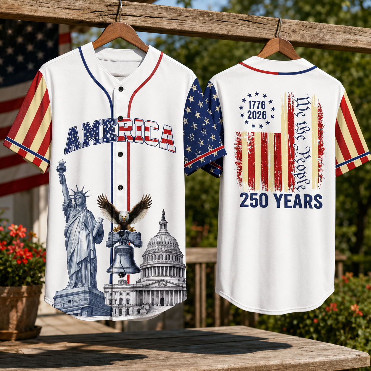 America 250th Anniversary Baseball Jersey Shirt, 1776-2026 Patriotic USA Jersey