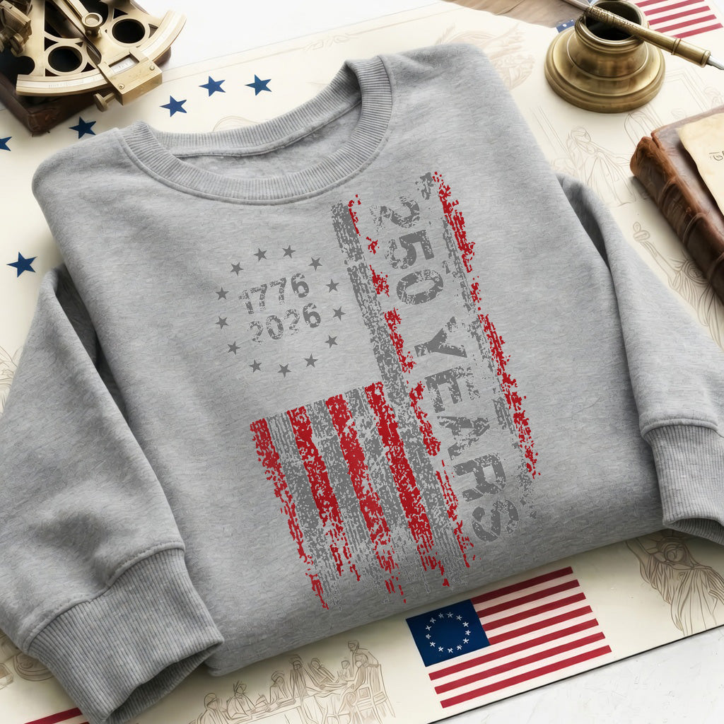America's 250th Anniversary Patriotic Flag - 1776-2026 Grunge Style Unisex Shirt