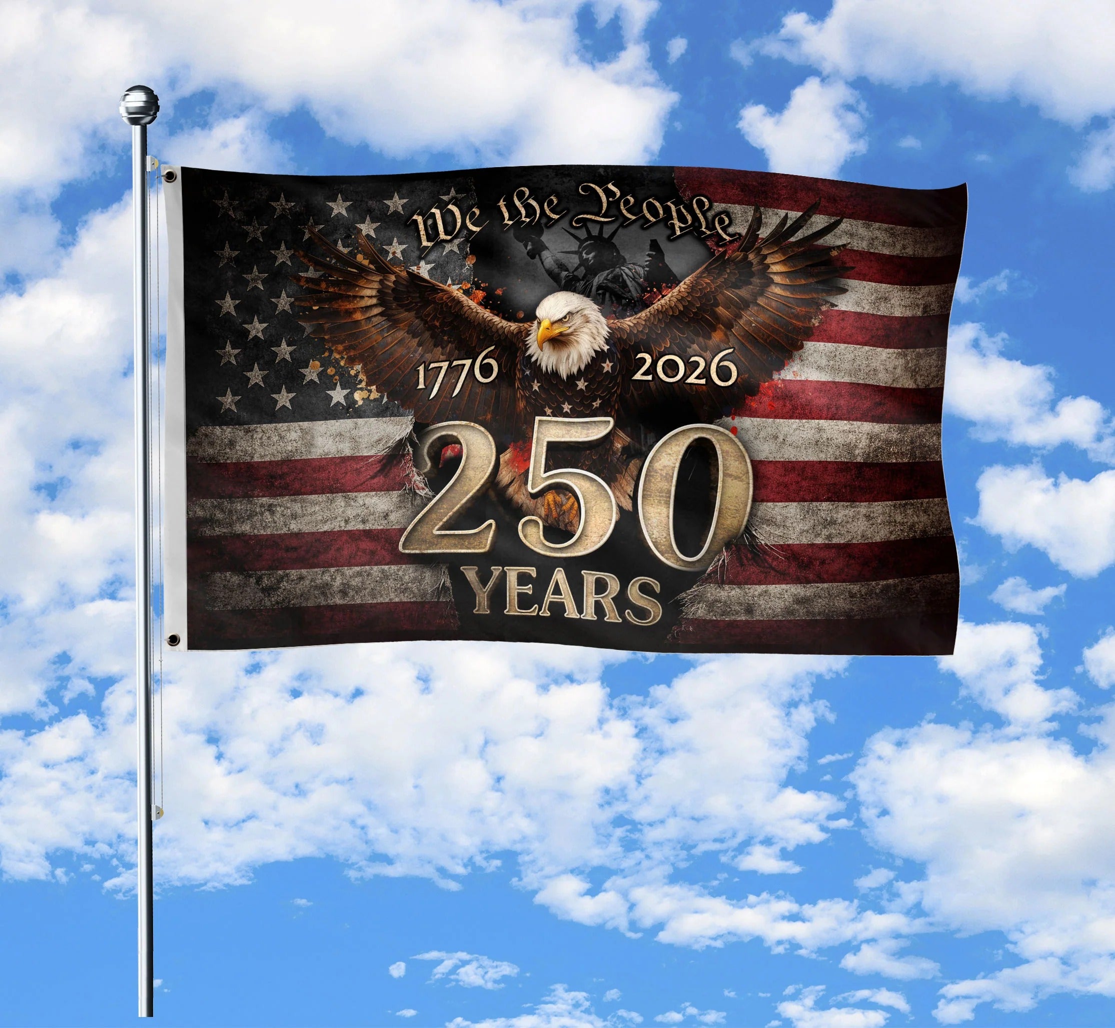 We The People 250 Years Flag 1776¨C2026 ¨C Eagle Patriotic American D¨¦co