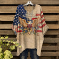 Women's Country Style 250th Anniversary Print Casual Top
