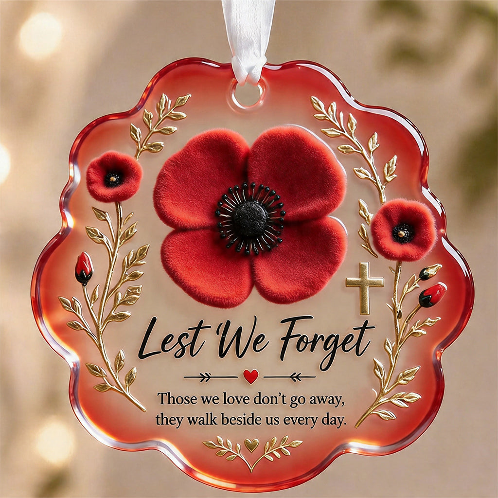 “Lest We Forget” Poppy Memorial Hanging Ornament