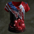 US 250th Anniversary Art Print Casual V-neck T-Shirt
