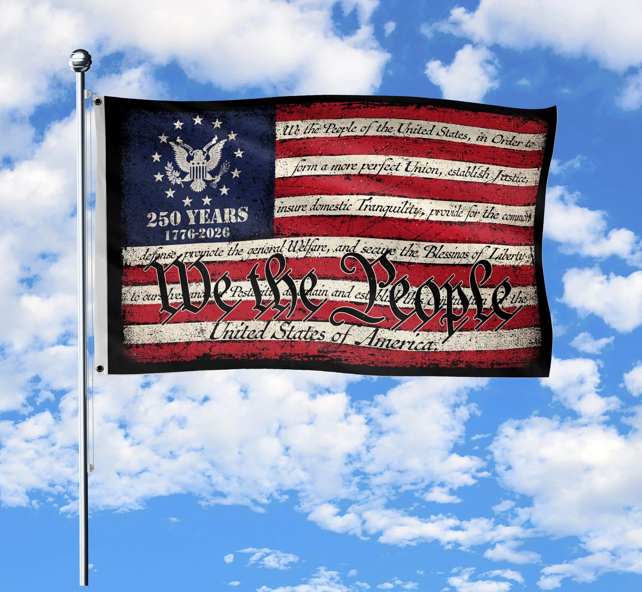 We The People Double-Sided House Flag ¨C 250 Years of Freedom Patriotic