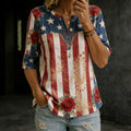 Retro Memorial Day Floral Art Print Top