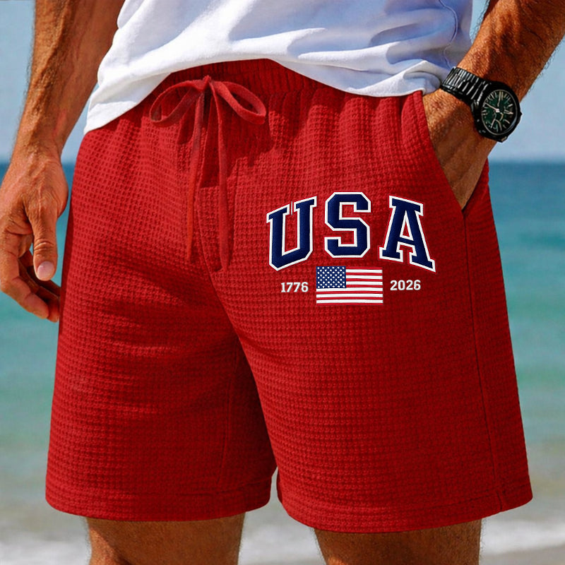 Men's 250th Anniversary  Printed Waffle Shorts