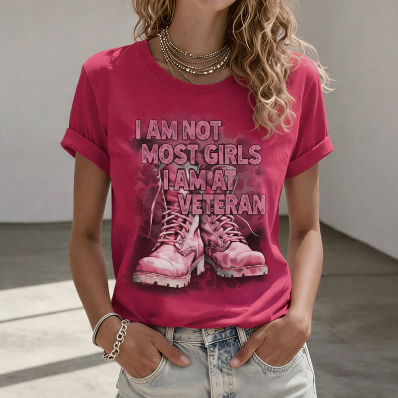Women's Veteran Printed Casual T-Shirt
