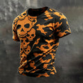 Retro Skull Camouflage Art Print Men's Casual T-Shirt