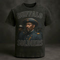 Men's Western Retro Buffalo Cavalry Print Casual T-Shirt