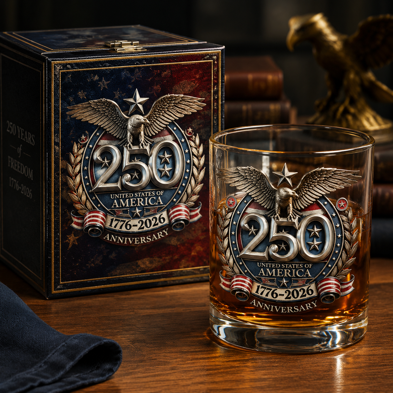 Limited Edition 2026 USA 250th Anniversary Commemorative Glass – 1776-2026 Heritage Edition