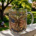 America 250 Liberty Bell Eagle Patriotic Glass Mug