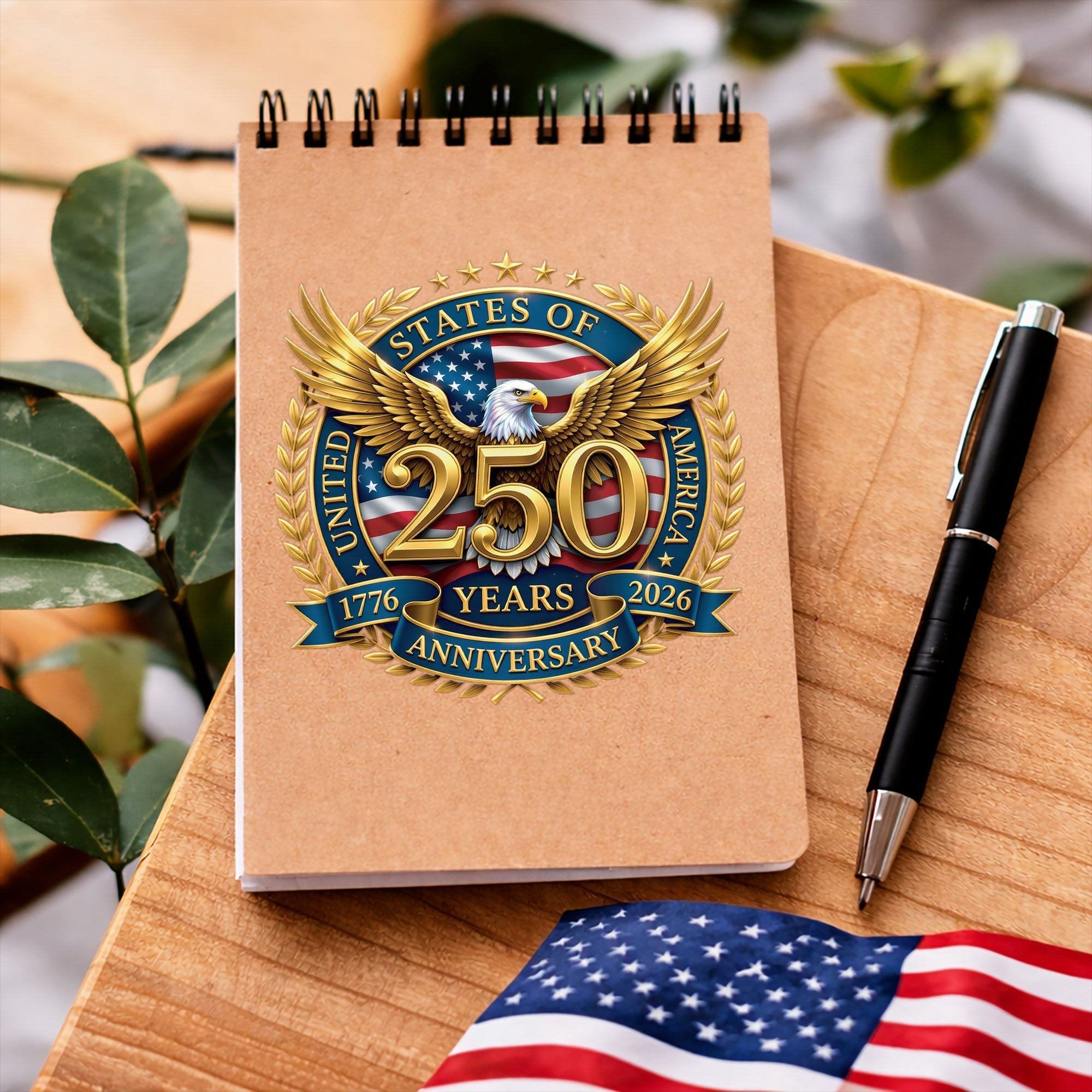 USA Eagle Flag 250th Anniversary Decal 1776-2026 Patriotic Sticker