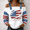 Women's US 250th Anniversary Art Prin sleeveless denim shirt