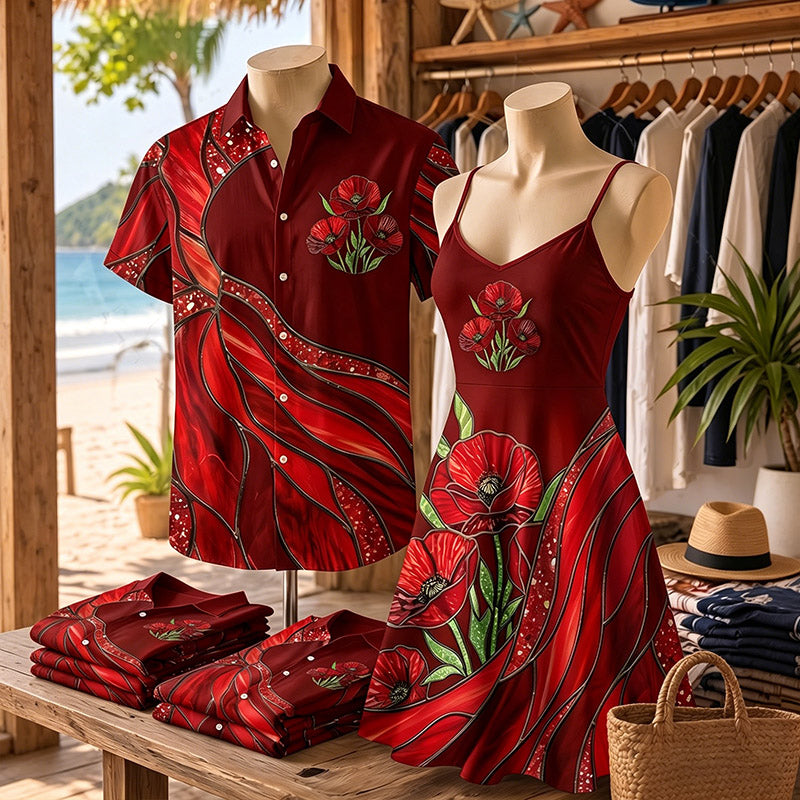 Poppy Floral Print Matching Couple Outfits Product