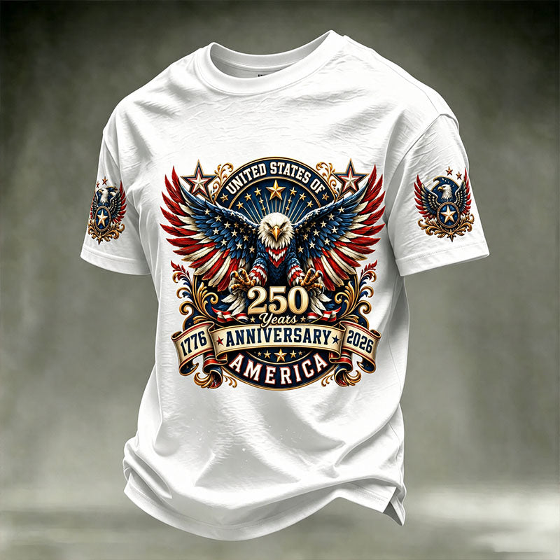 250th Anniversary Bald Eagle Emblem Graphic T-Shirt