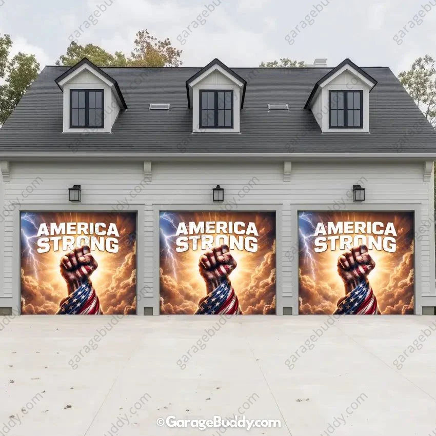 America Strong | Patriotic Garage Door Cover