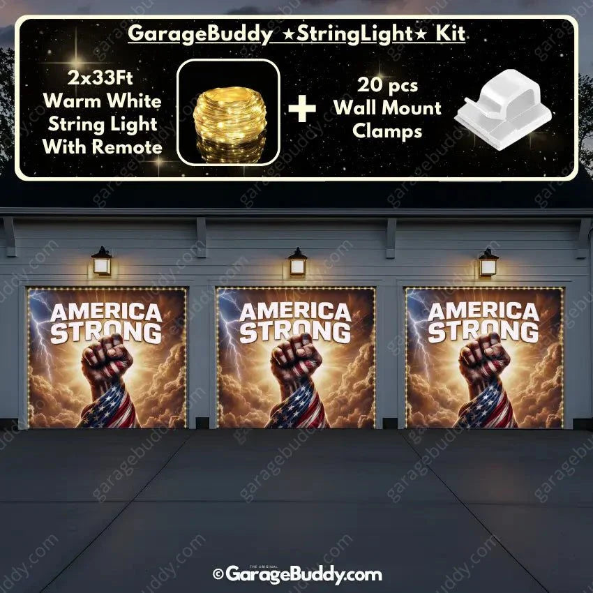 America Strong | Patriotic Garage Door Cover