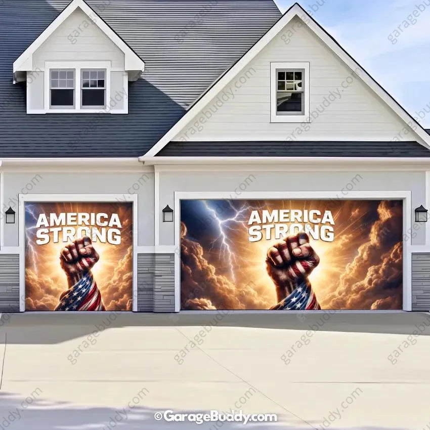 America Strong | Patriotic Garage Door Cover