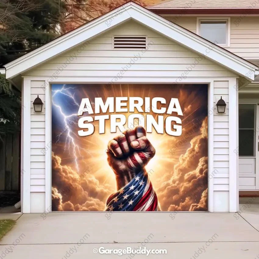 America Strong | Patriotic Garage Door Cover