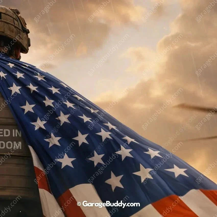 Forged In Freedom | Patriotic Veterans Garage Door Cover