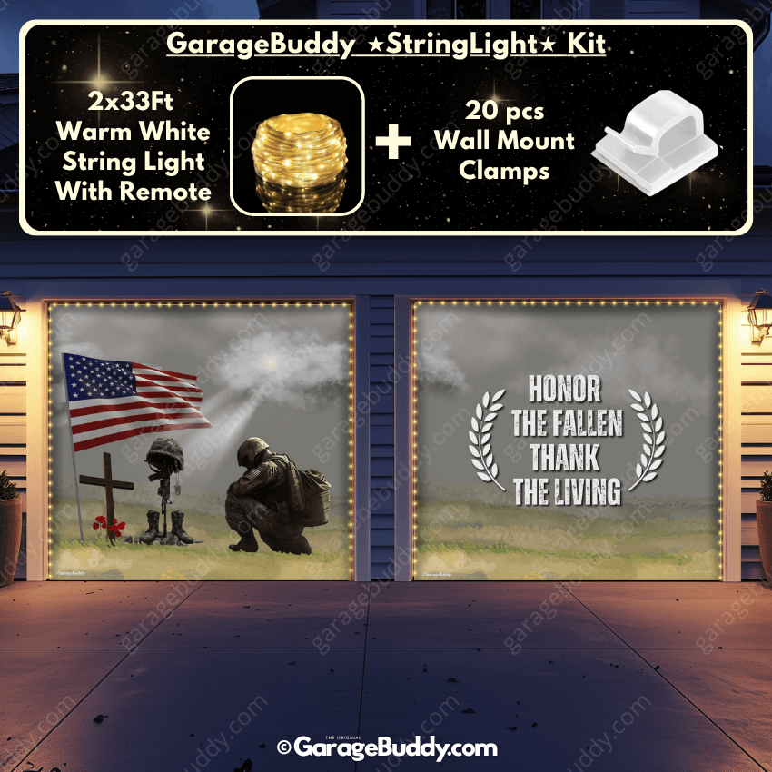 Honor The Fallen | Patriotic Veterans Garage Door Cover