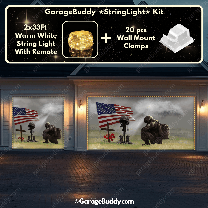 Honor The Fallen | Patriotic Veterans Garage Door Cover